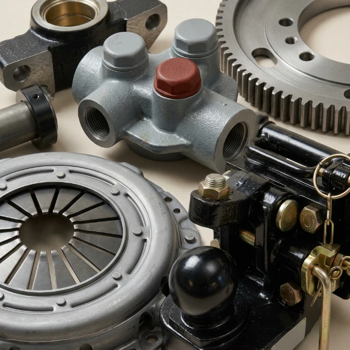 Traktor Ersatzteile Sortiment - Kupplung, Zahnkranz, Hydraulikventil