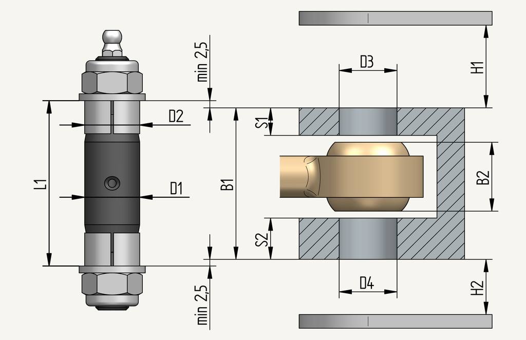 Extenderbolt D50x100dH50L