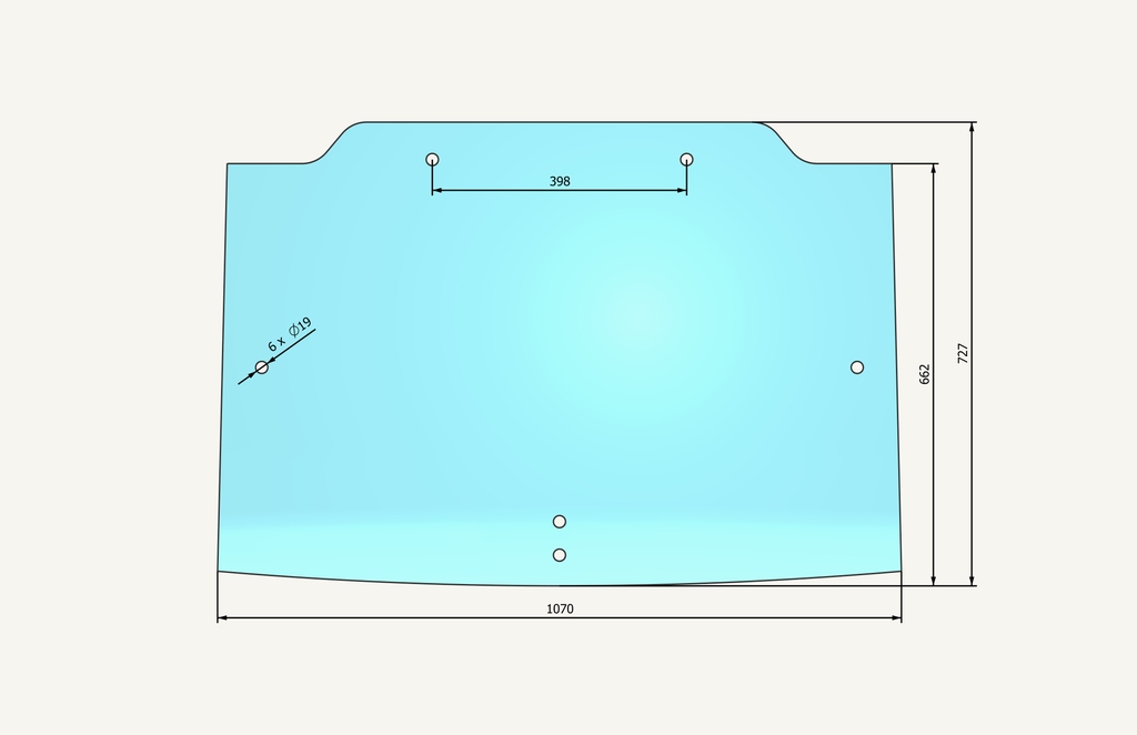 Pare-brise ouvrant 720x1060mm