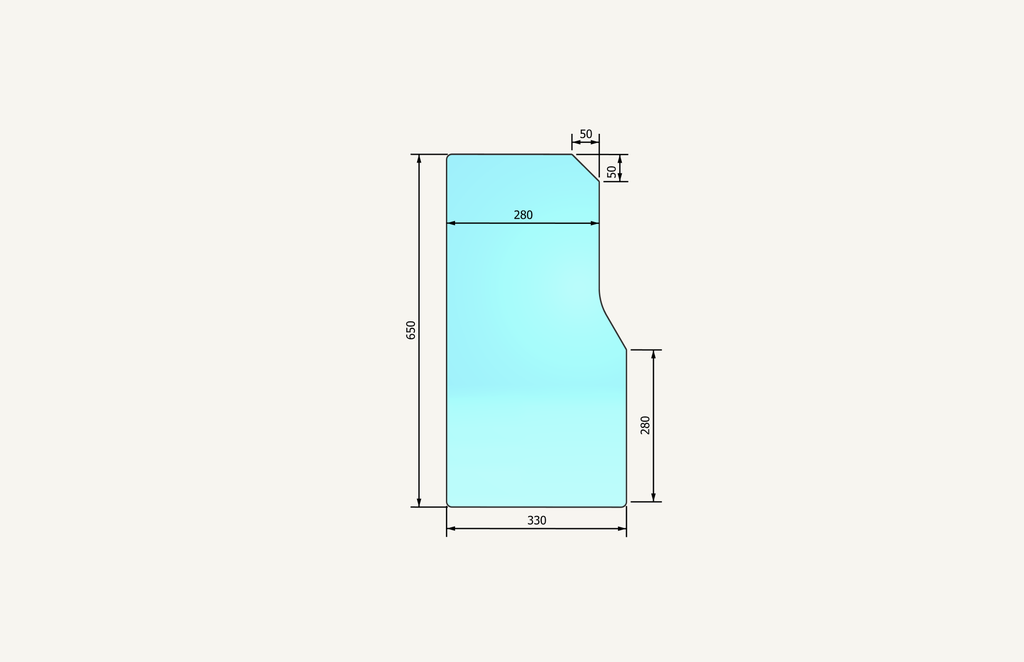 Wheel visor left 226/340x562mm