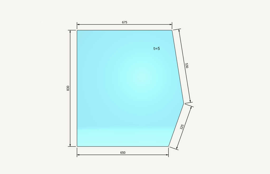 Seitenglas 830x753mm