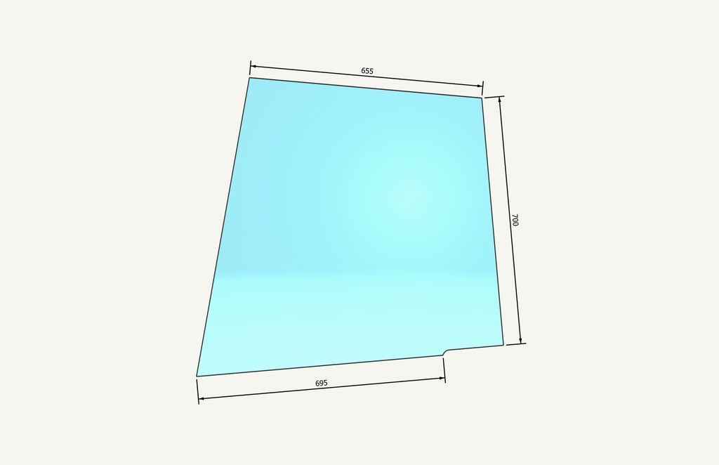 Türglas oben links 692/650x702mm