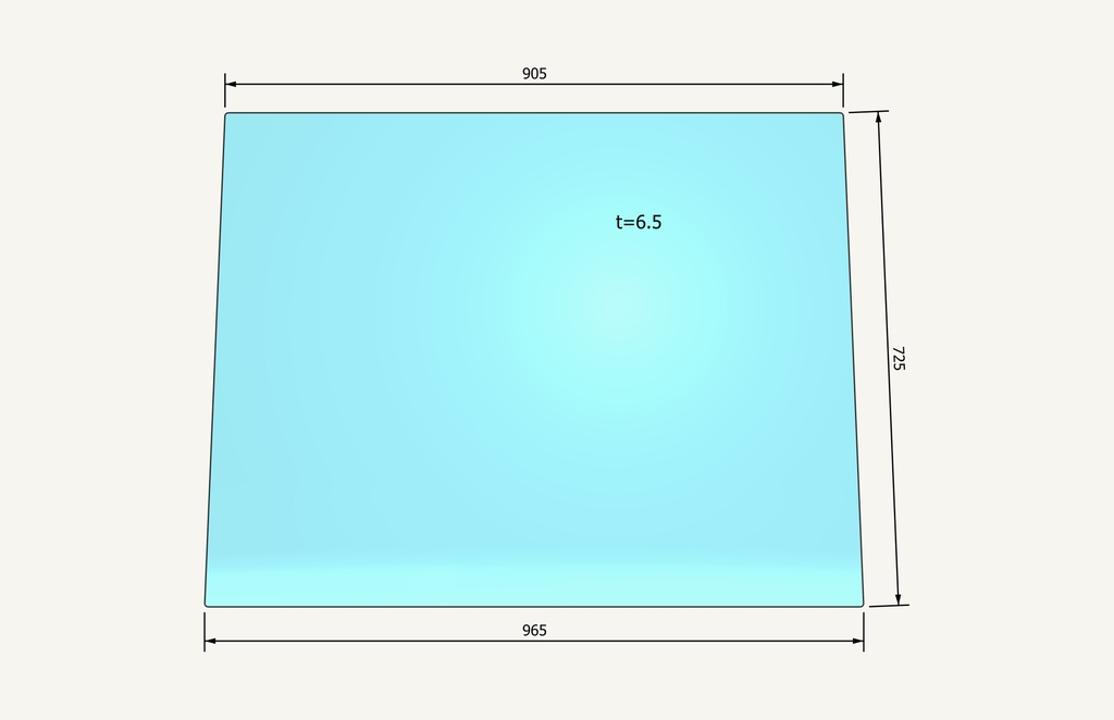 Frontscheibenglas 723x906mm