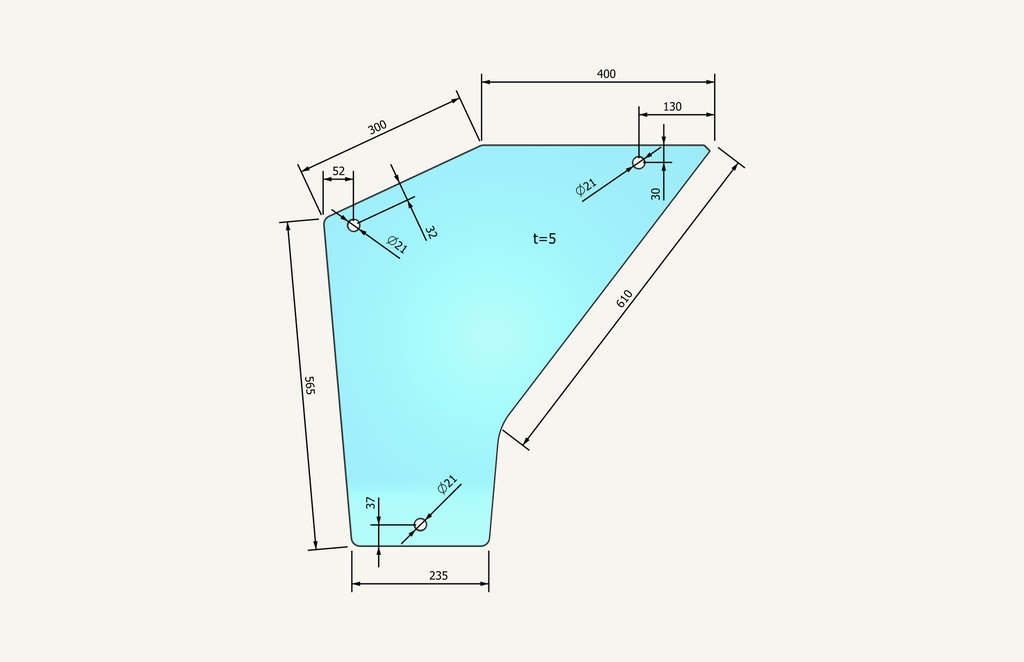 Door glass bottom Siac