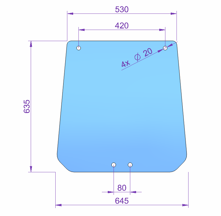 Side glass Siac