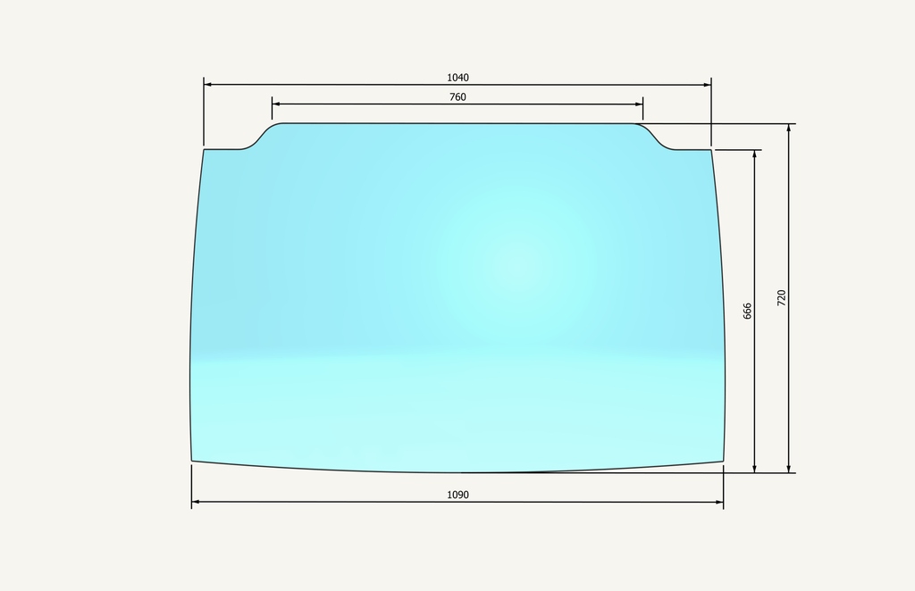 Windscreen glued