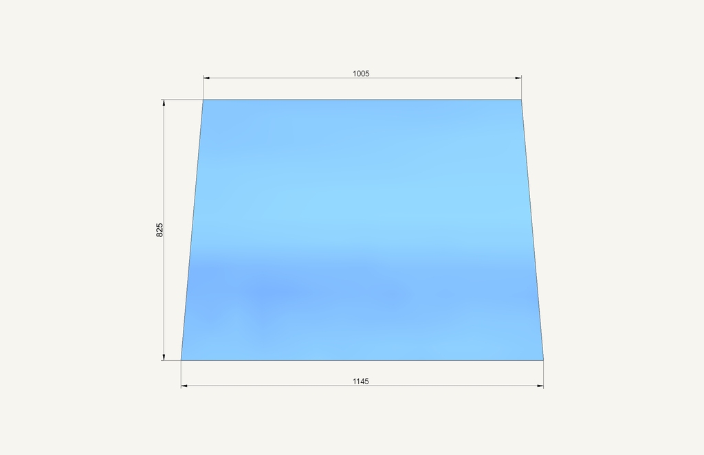 Front pane for gluing in 1150/1000x830mm