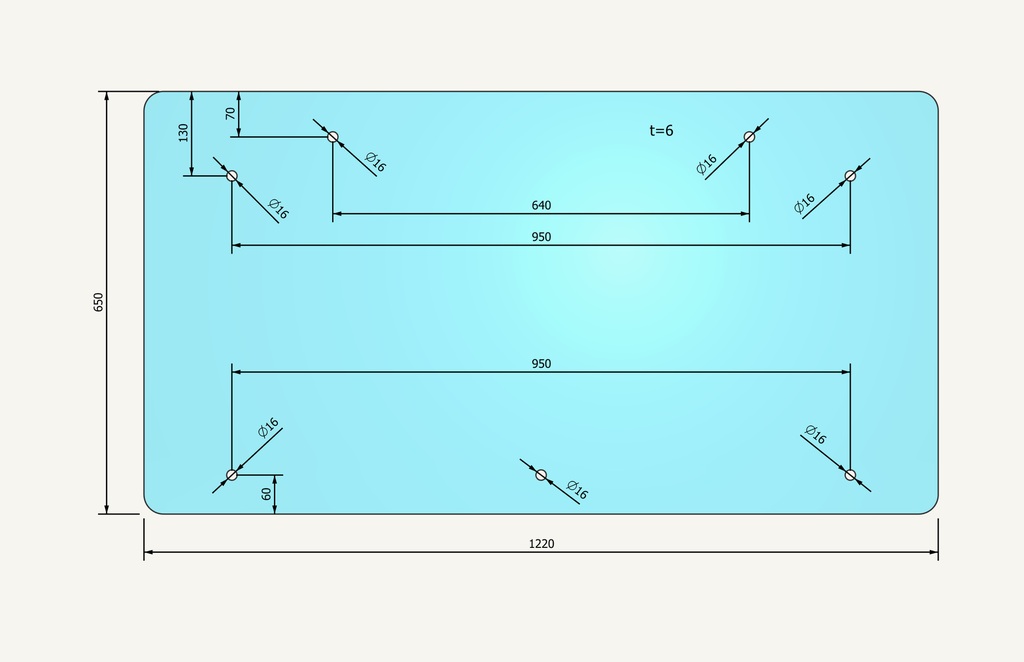 Heckscheibenglas 650x1120mm