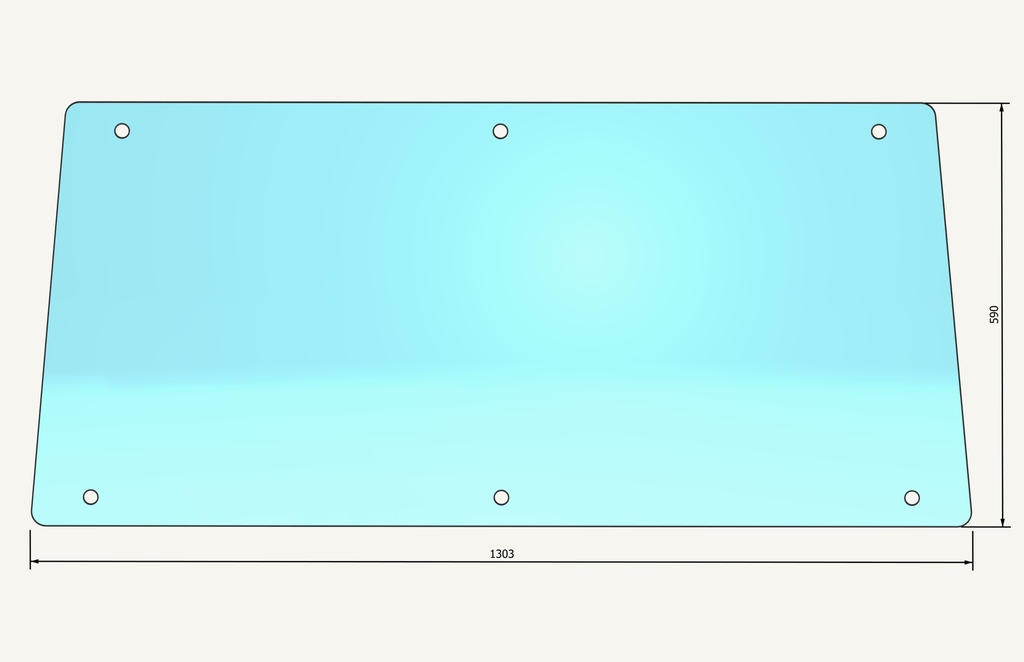 Heckscheibenglas 590x1303mm