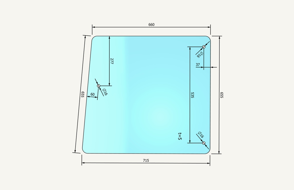 Side window glass C733