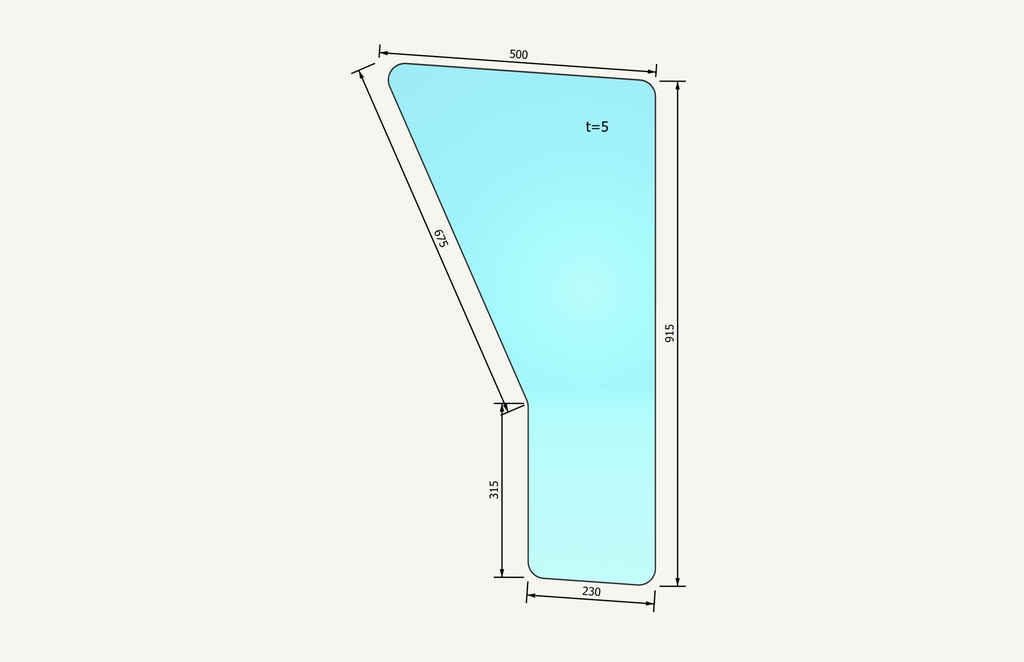 Türglas 483x915mm