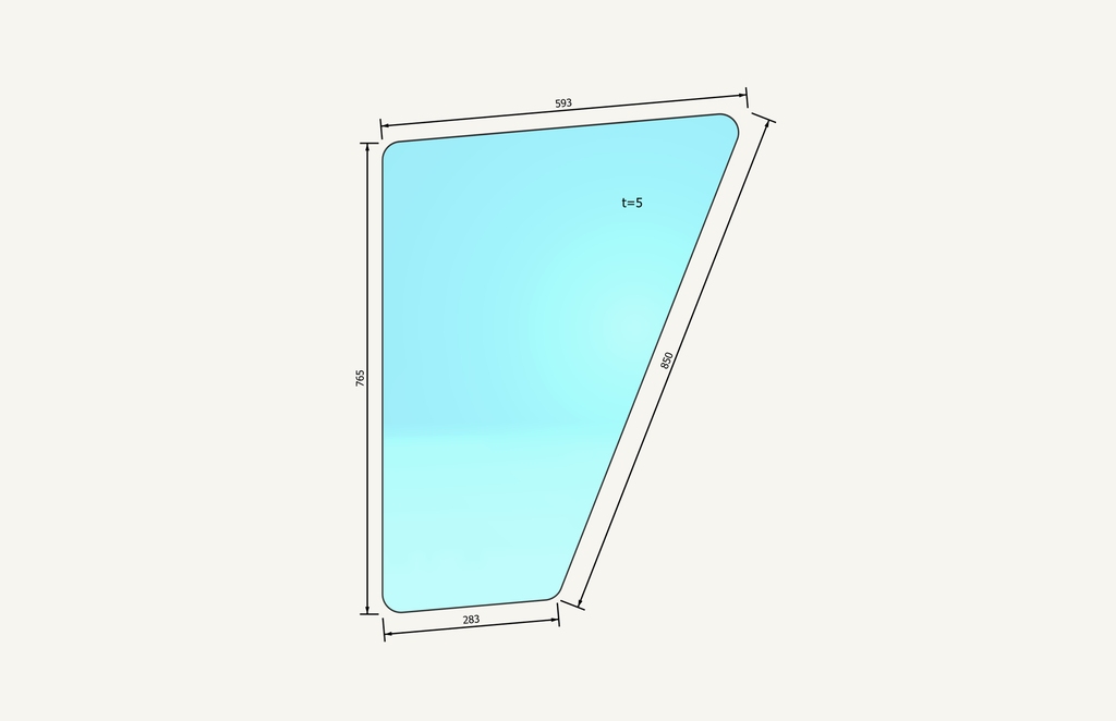 Türglas 283/593x850mm