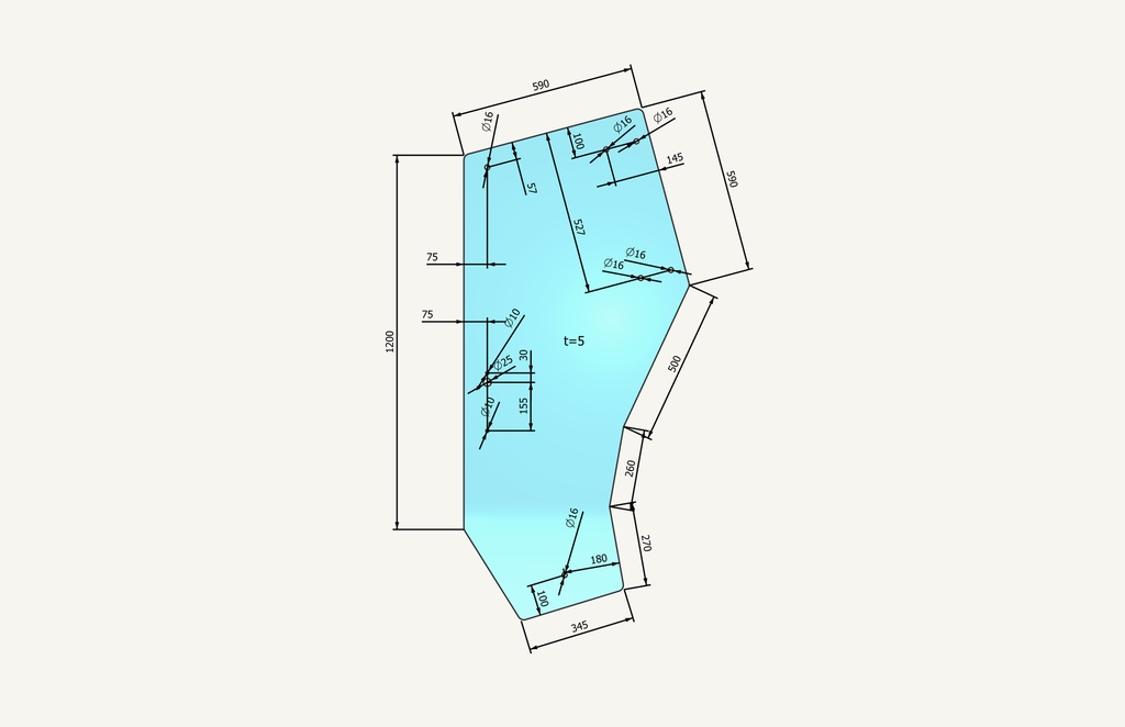 Türglas 1456x920mm KK67