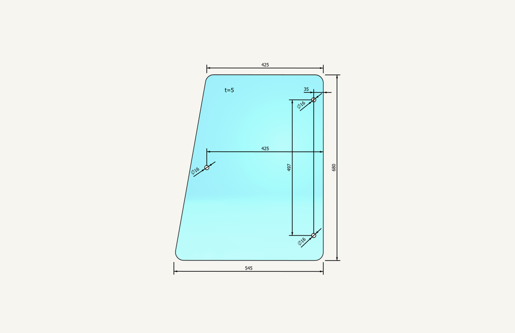 Side glass AK272