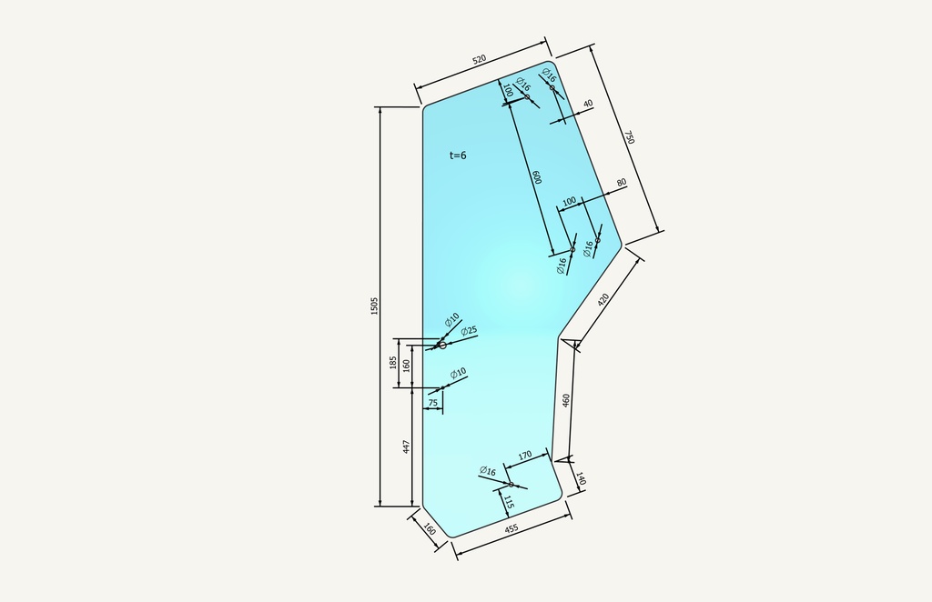 Door glass AK272