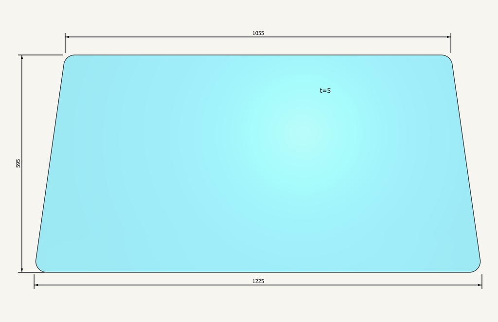 Pare-brise Jakob 596x1222mm