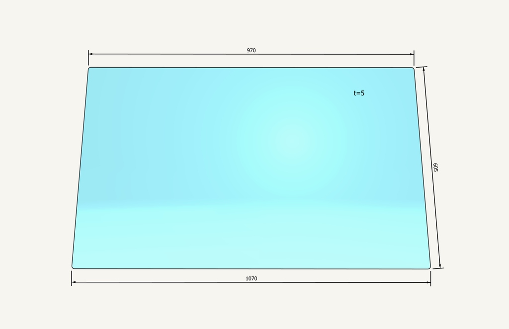 Frontscheibe 970/1070x605