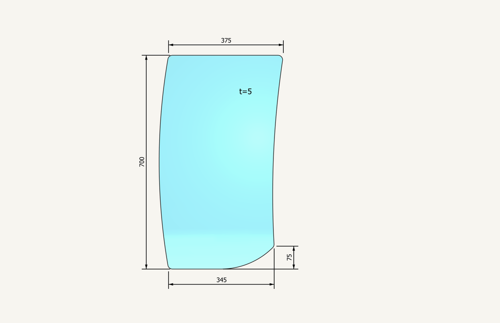 Wheel sight glass right glued