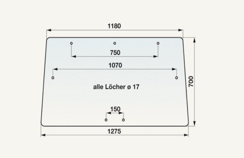 Frontscheibe Fritzmeier Modul 3000 1180/1275x700mm