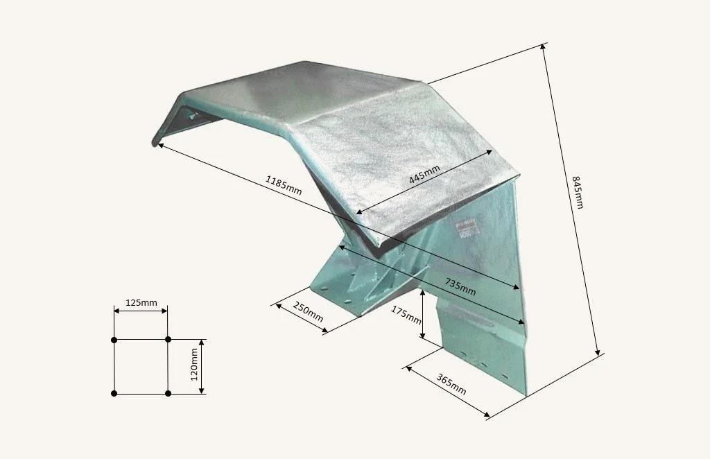 [1077895] Mudguard right 445mm