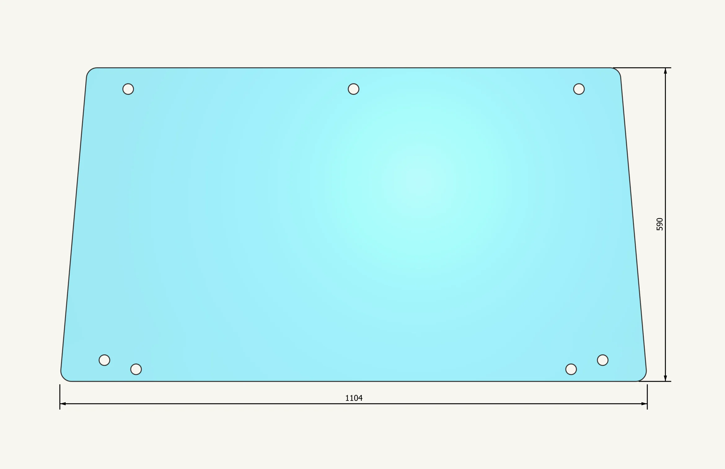 Frontscheibe 1110x592mm