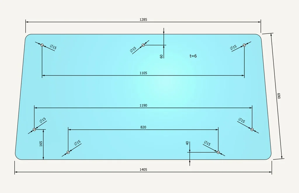 [1015337] Frontscheibe 1285/1405x690mm
