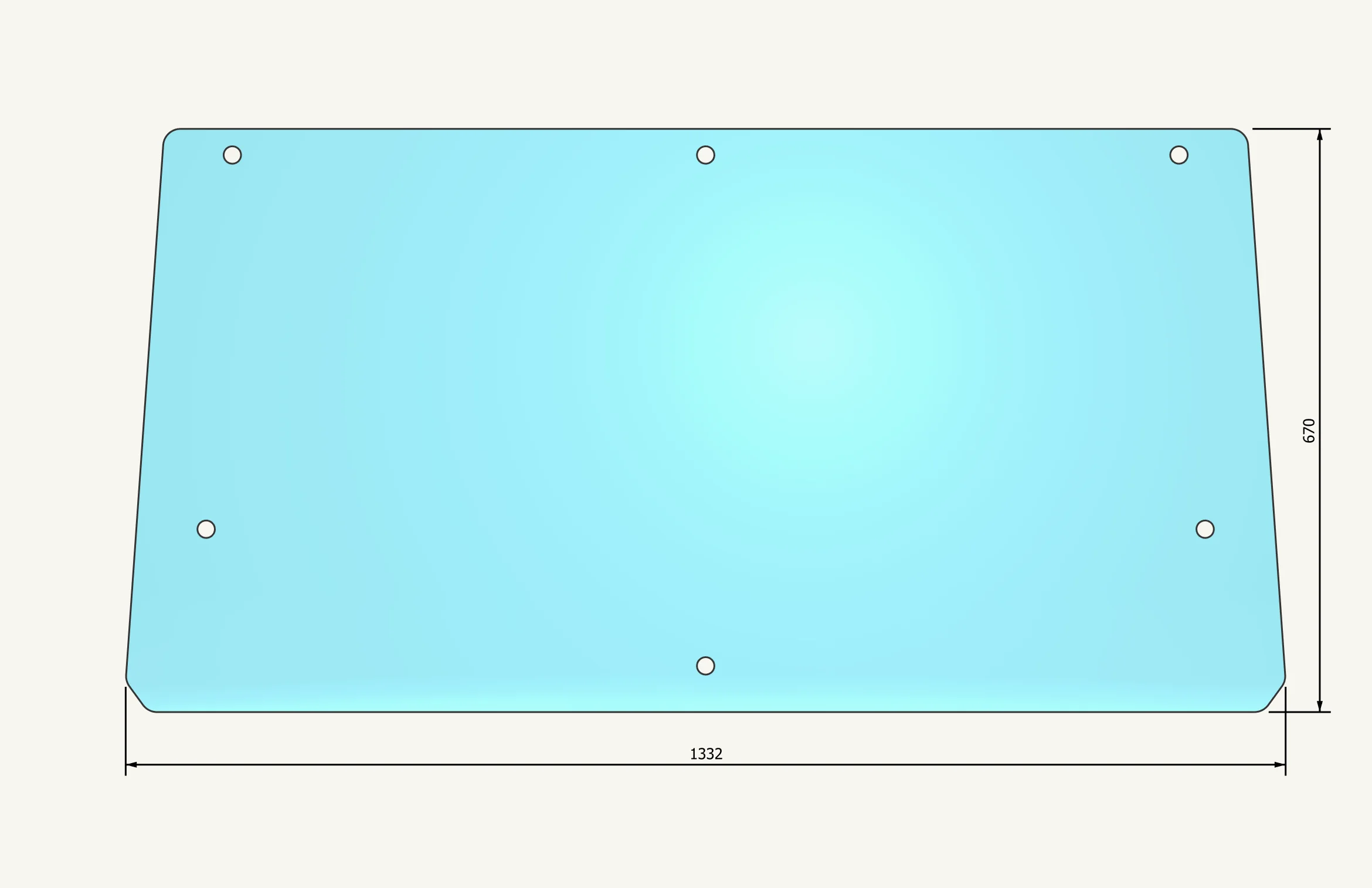 Frontscheibe 1332x670mm