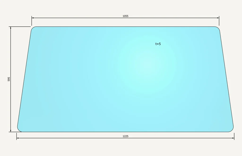 [1016864] Windscreen Jakob 596x1222mm