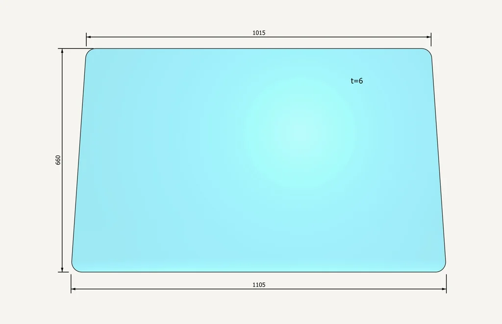 [1002117] Pare-brise clair 1015/1105x660mm