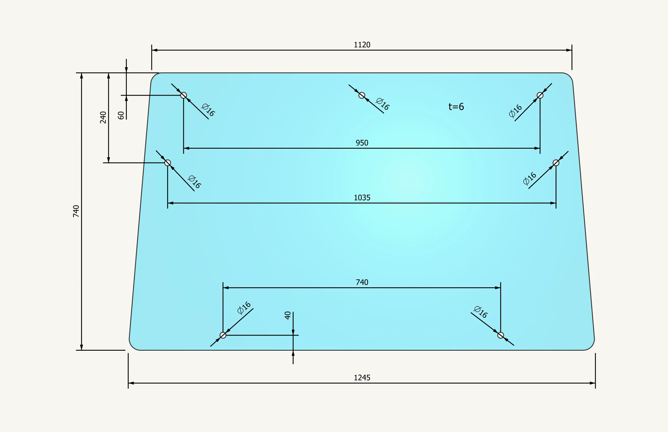 [1015396] Frontscheibenglas 1120/1245x740mm