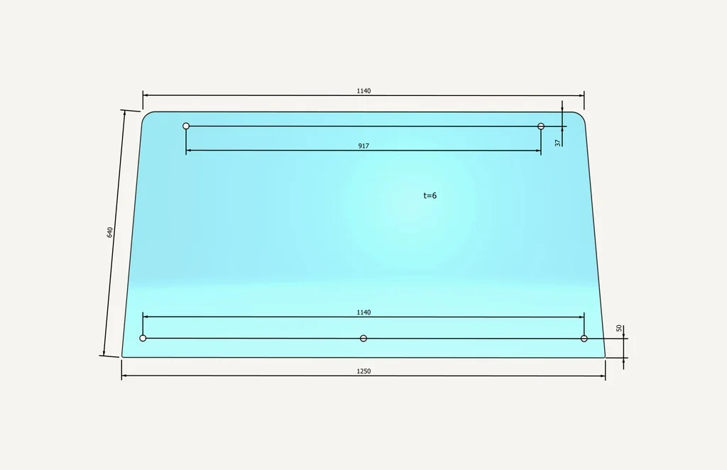 [1015371] Windscreen Glass 640x1250mm