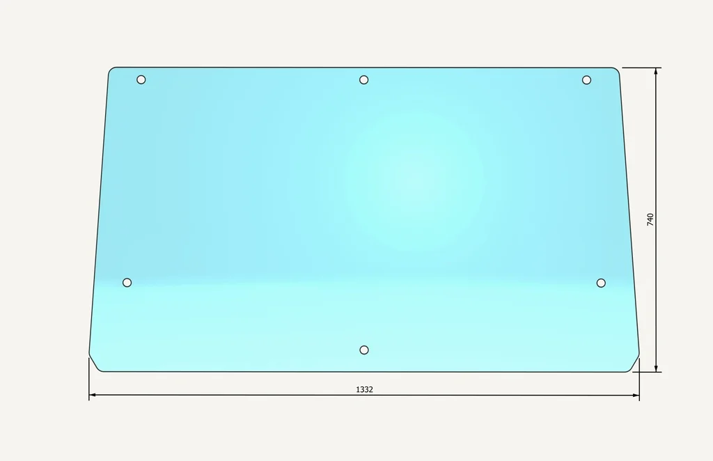 [1015329] Windscreen Glass 740x1330mm 6 hole
