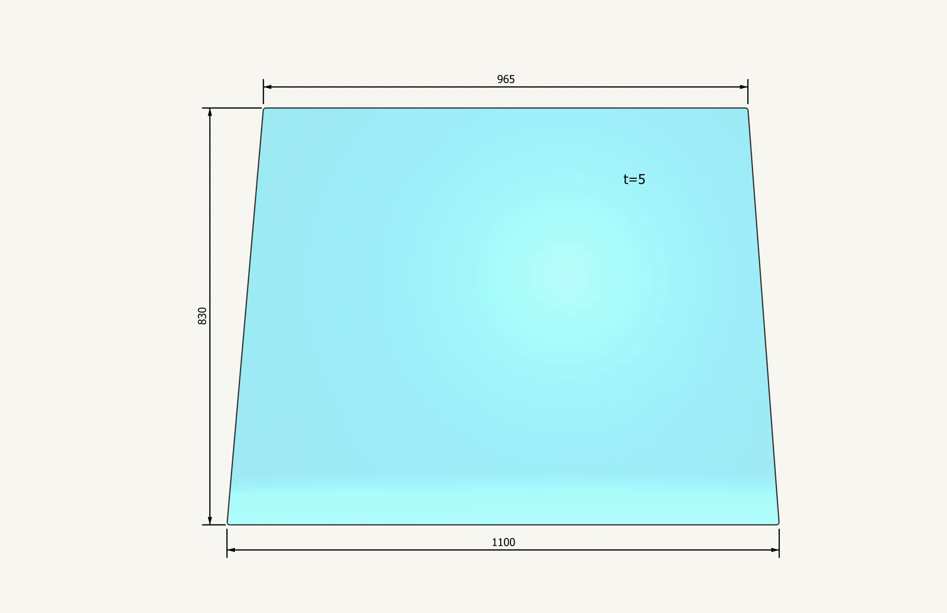 [1009355] Frontscheibenglas 965/1095x827mm