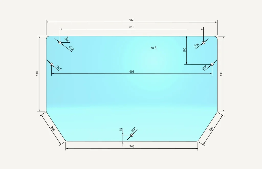 [1059126] Rear Window Glass 1034x578mm