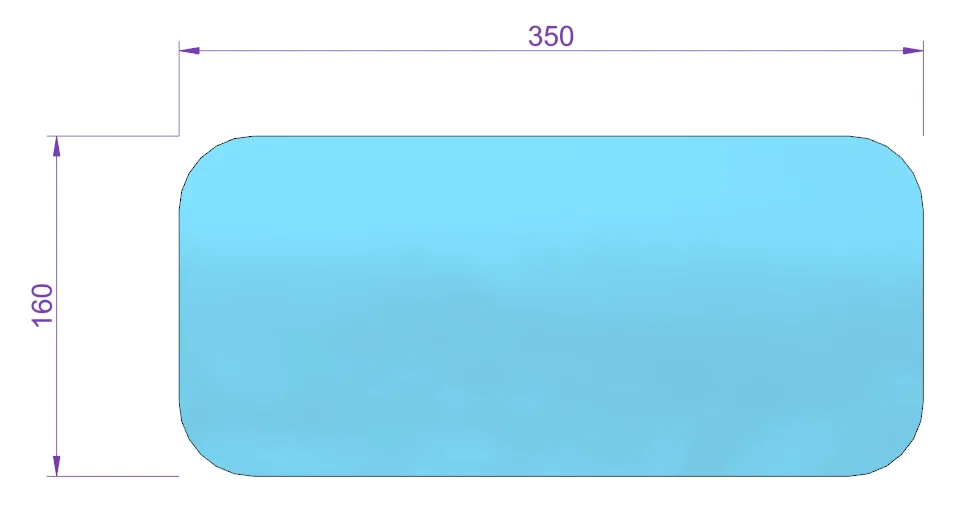 [1015394] Vitre de lunette arrière 160x350mm