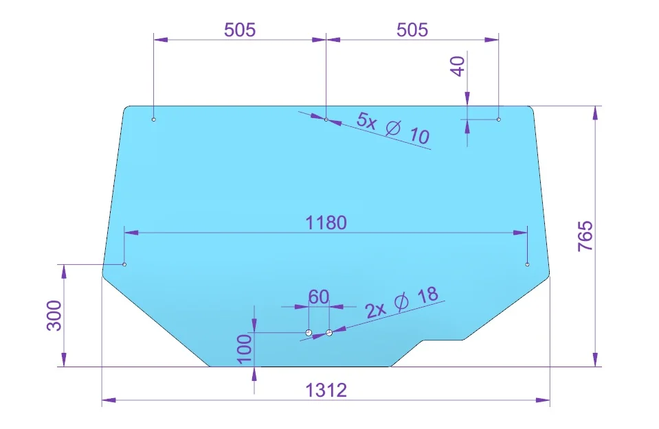 [1076887] Vitre de lunette arrière Lugstein 1312x765mm