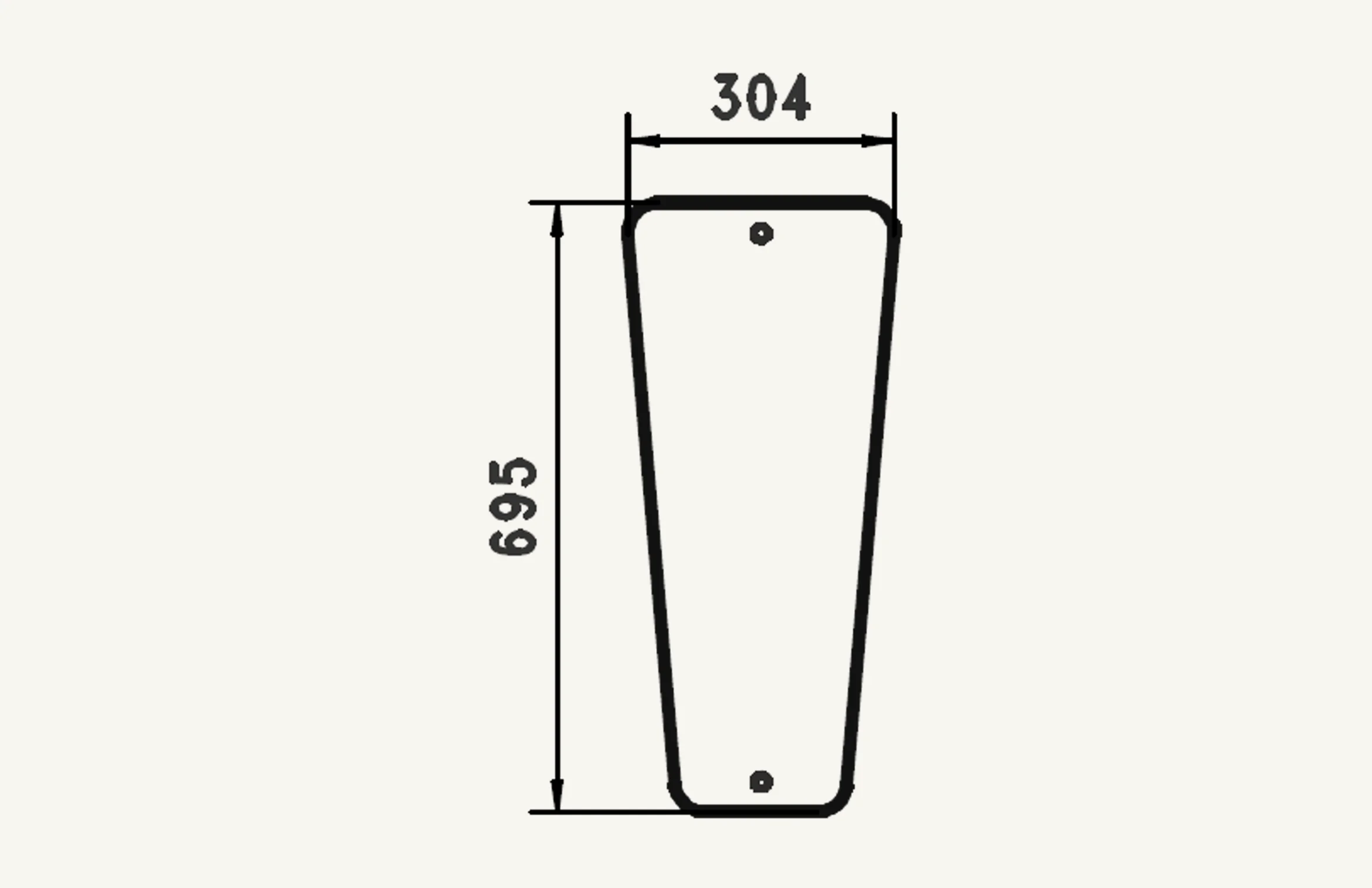 Radsichtglas 304x695mm