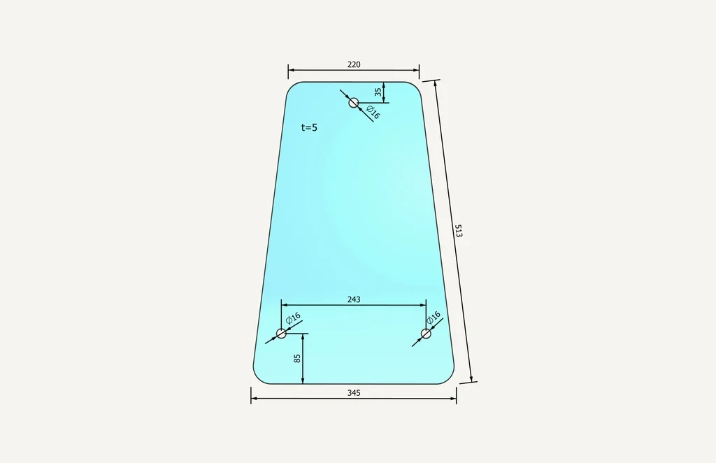 [1015331] Lower Side Glass 337x510mm