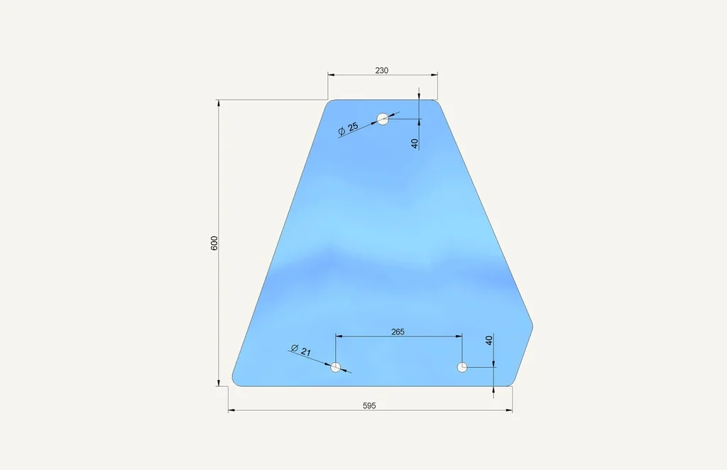 [1007253] Side Window Glass 595x600mm