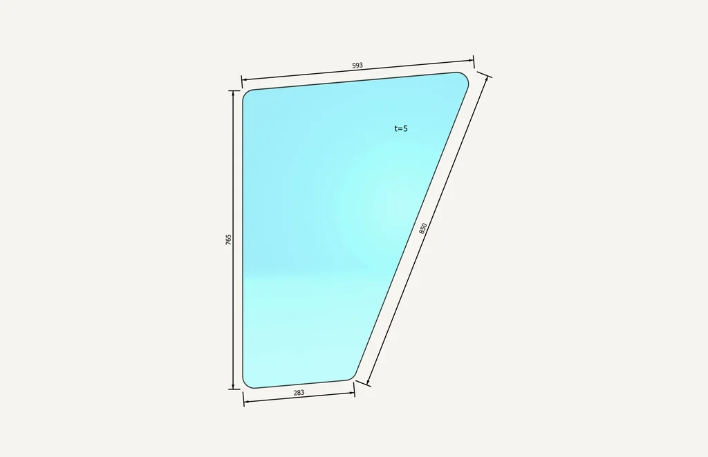 [1015349] Vitre de porte 283/593x850mm