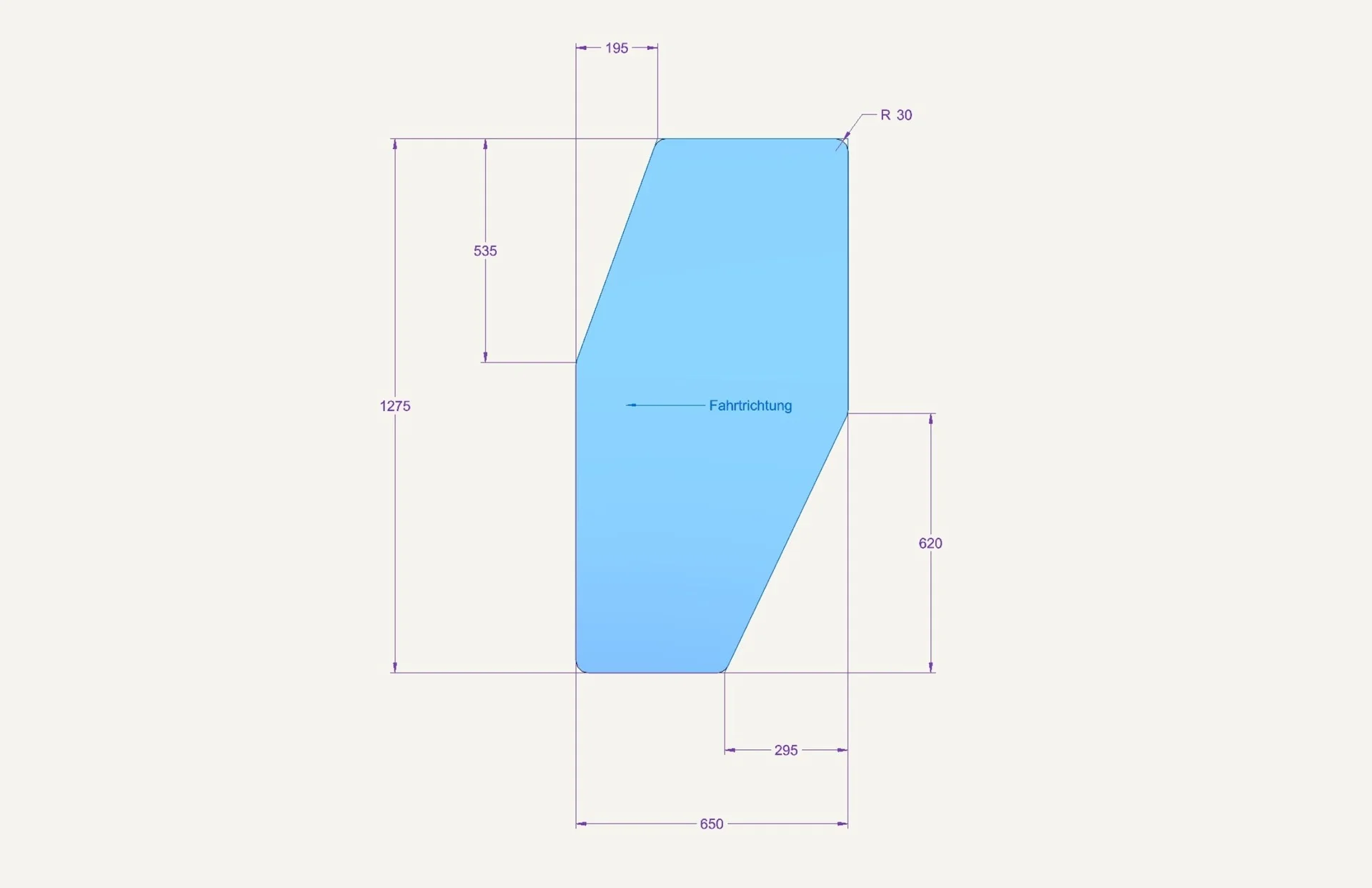 [1073260] Door Glass 650x1276mm