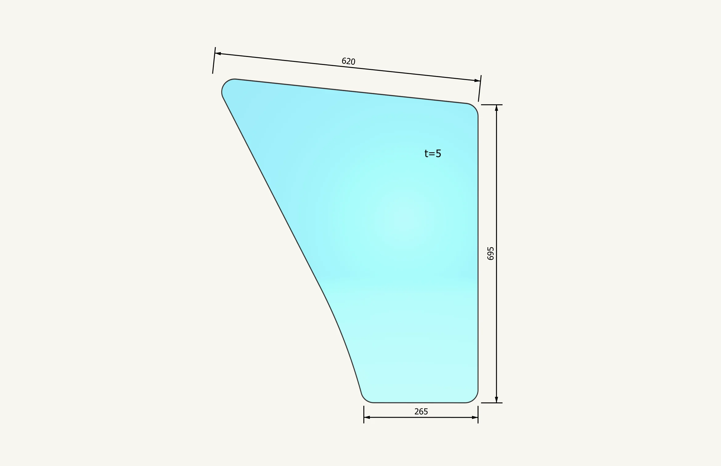 Türglas 789x588mm
