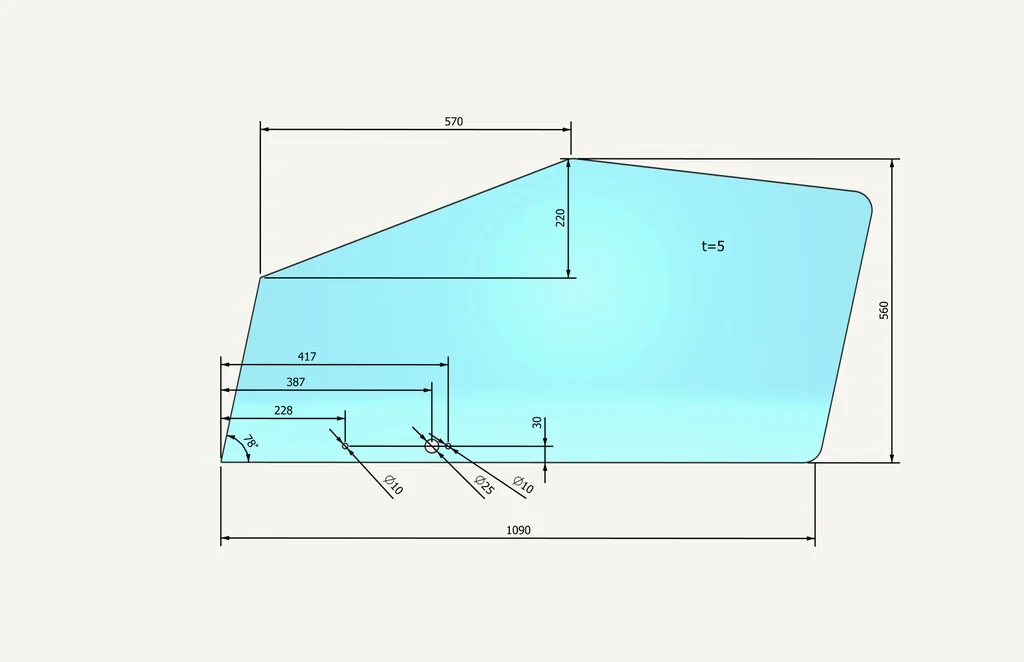 [1060608] Door Glass top A421