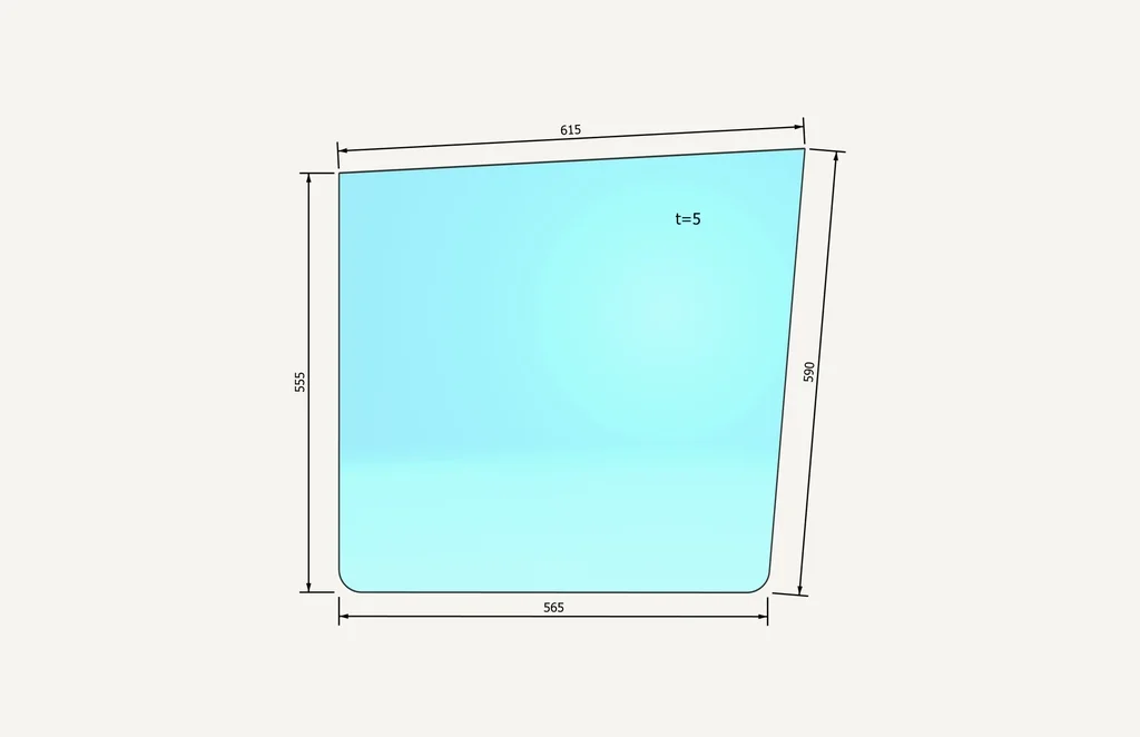 [1015334] Door Glass top CS633 615x580