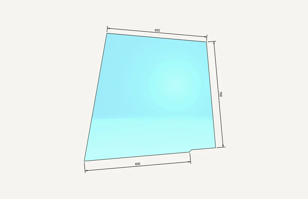 [1005651] Vitre de porte en haut gauche 692/650x702mm
