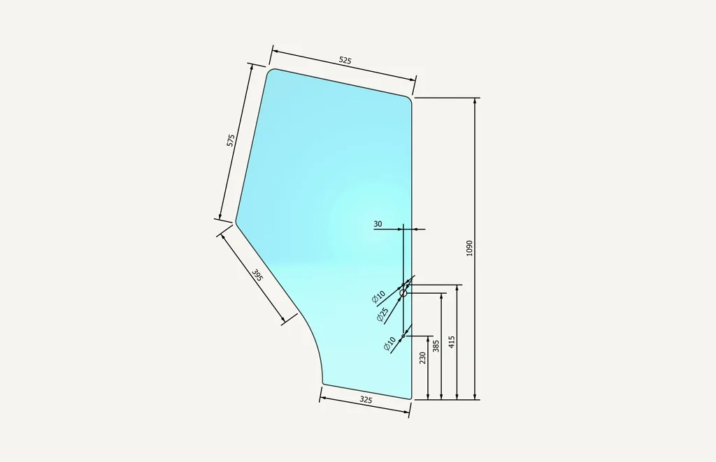 [1015387] Vitre de porte en haut gauche et droit AS45