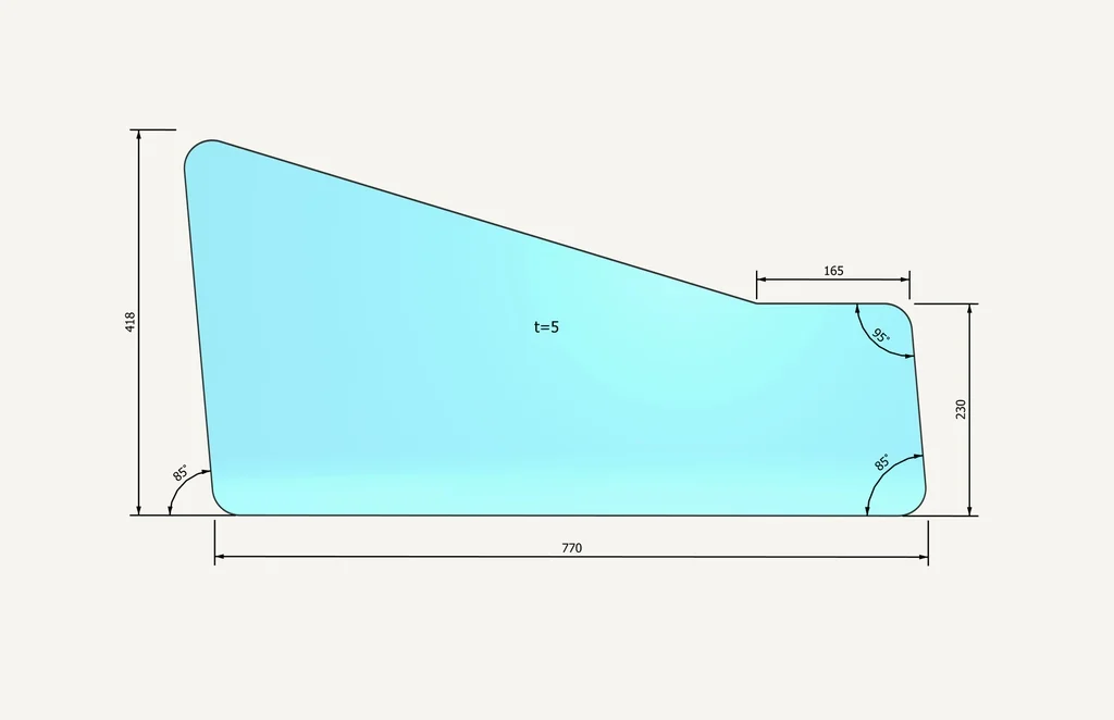 [1015345] Door Glass bottom 407x767mm