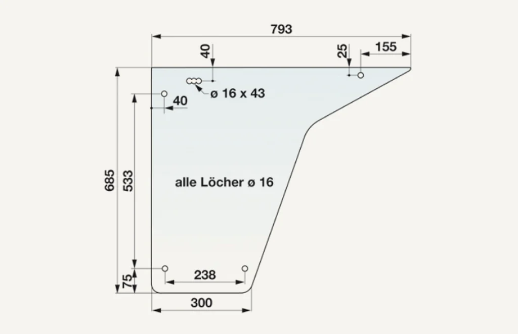 [1071827] Door Glass bottom Fritzmeier 300/793x685