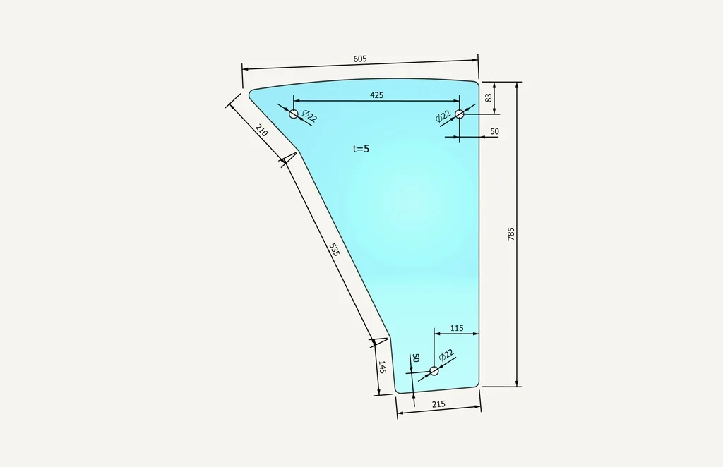 [1017123] Door Glass bottom Torincabin