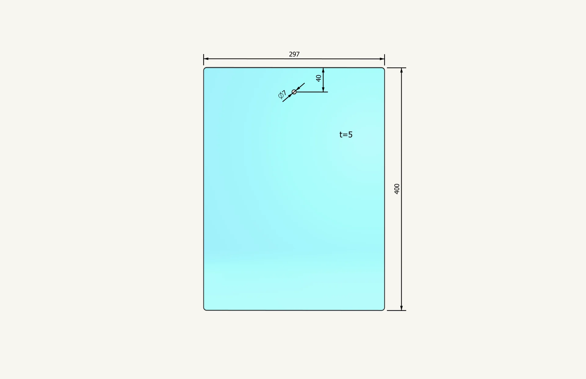 [1053355] Heckschiebefensterglas Siac 400x297mm
